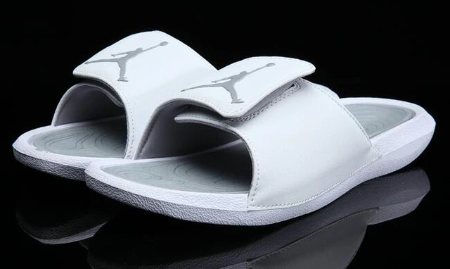 all white jordan sandals