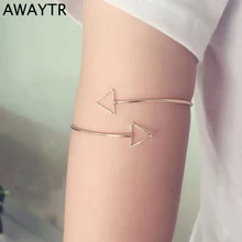 AWAYTR Модные полые треугольные повязки женские противоскользящие держатели рукавов рубашки регулируемые золотые серебряные повязки аксессуары