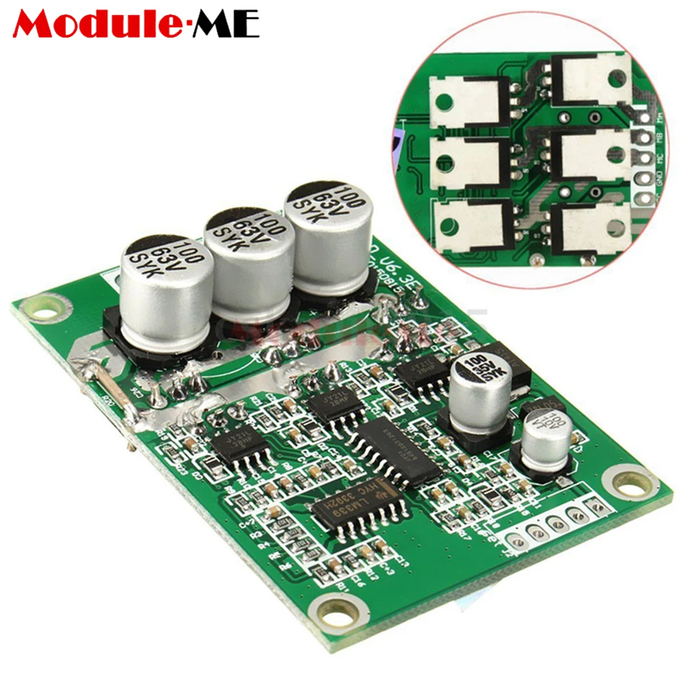 

PWM Brushless Motor Controller Hall Motor Balancing Automotive Balanced BLDC Car Driver Control Board Module DC 12V-36V 500W