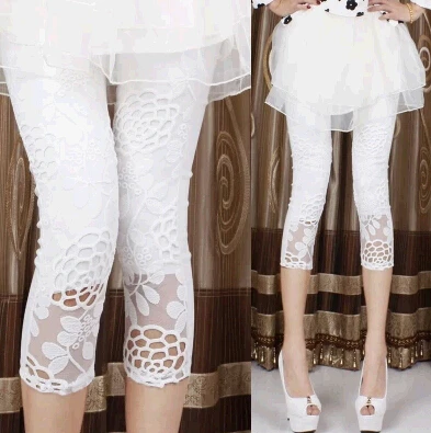 

4xl plus big size panty women spring summer style autumn 2018 feminina white thin lace black pants female A3563