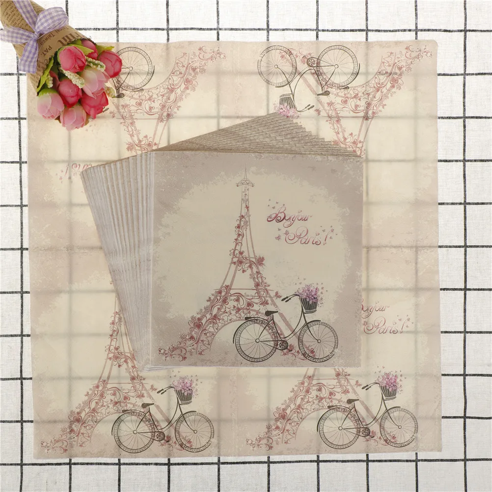 33x33 см одноразовые бумажные салфетки для велосипеда квадратная Kleenex Отель Ресторан свадебная бумага 3 сумки декупаж носовой платок