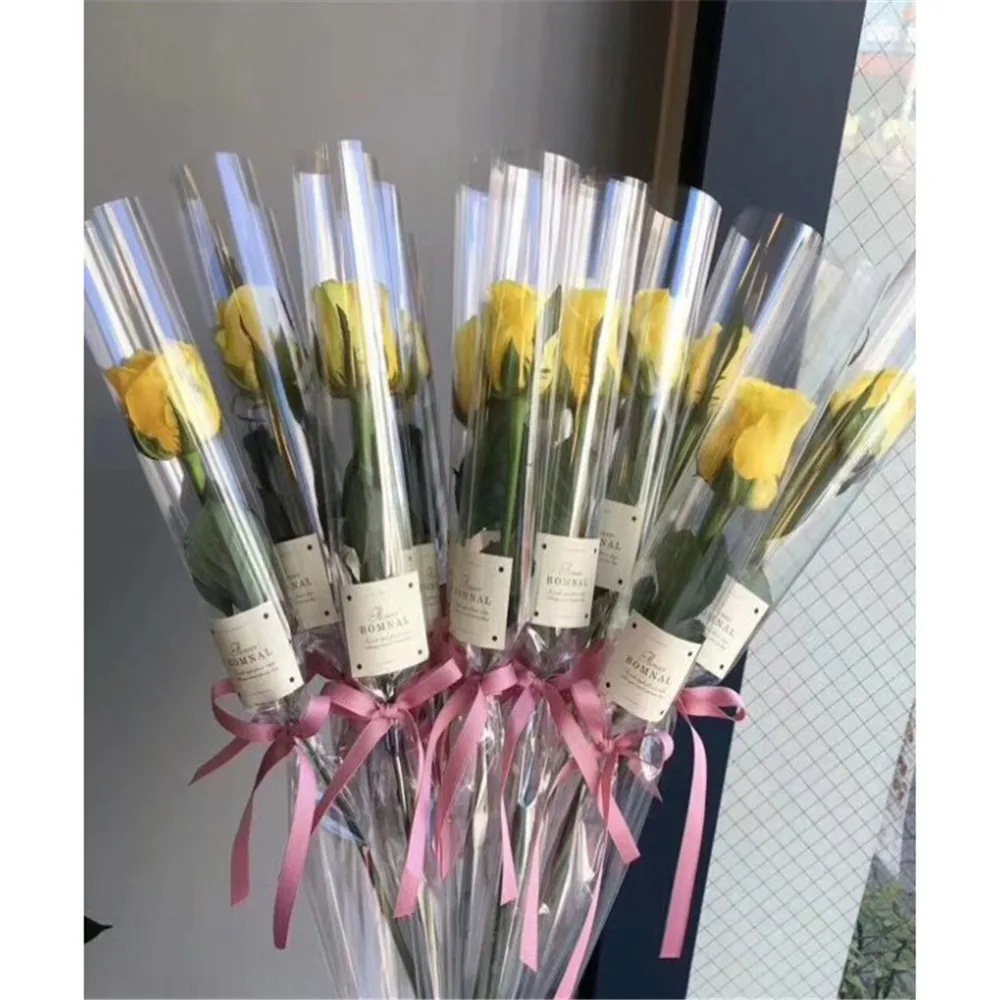 Fully Transparent Cellophane Bouquet Inner And Outer Wrapping Paper Waterproof Plastic