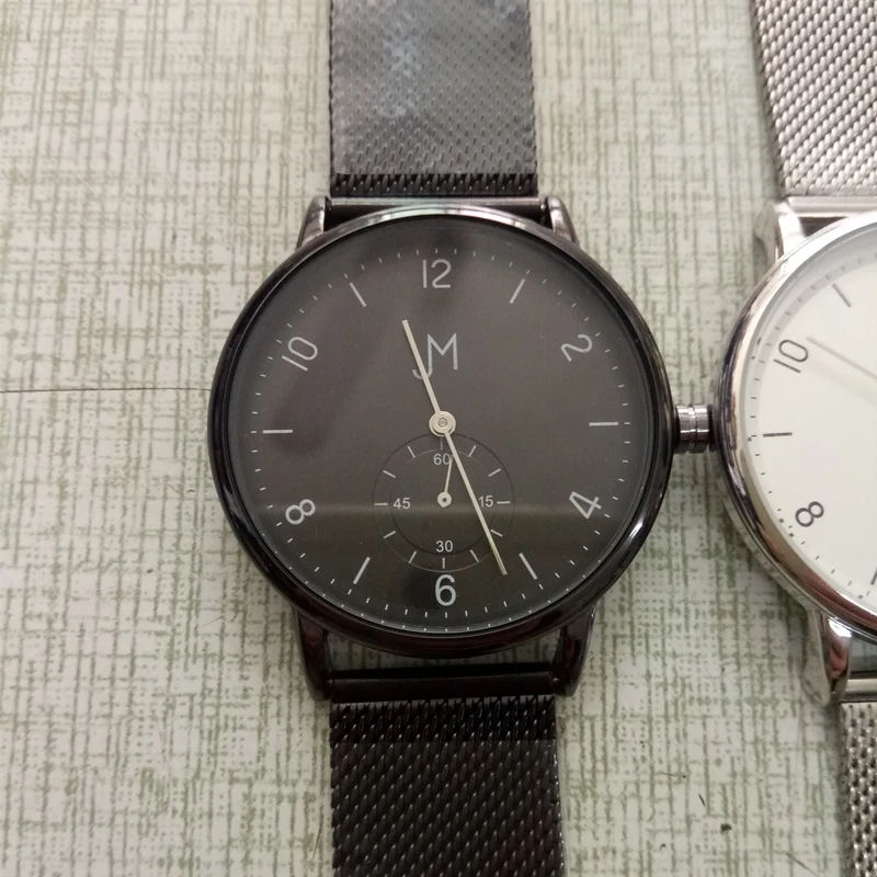 CL030 натуральная кожа, фирменные ваши собственные часы, мужские часы на заказ, OEM логотип компании, полностью черные часы с подциферблатом