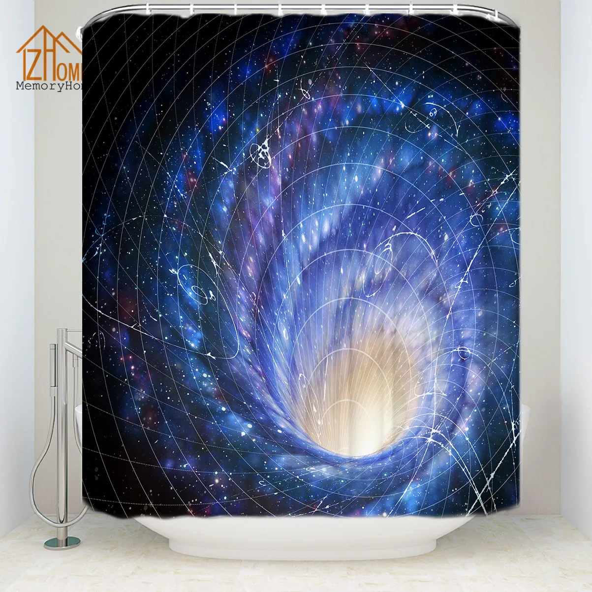 Memory Home Galaxy Shower Curtain Starry Night Nebula in Galaxy Print