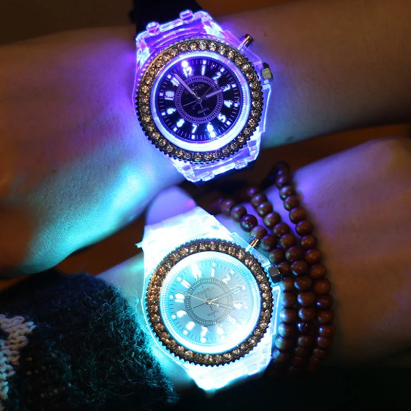 

2018 Geneva Luminous LED Sport Watches Women Quartz Watches Women Silicone Wristwatches Relogio Feminino Relojes Mujer