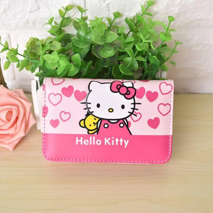 Милый мультяшный Hello бумажник "Котёнок" hellokitty кошелек женские кожаные кошельки для девочек клатч кошелек Детский кошелек держатель для карт - Цвет: 14cm