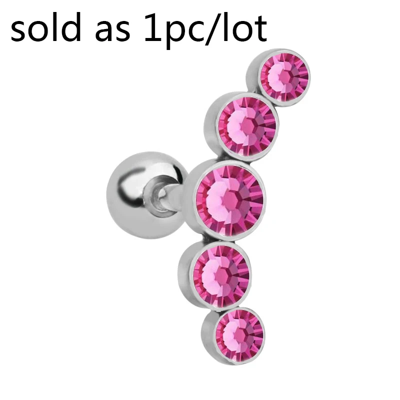 1PC Colorful Lip Stud Ring Steel Ear Tragus Cartilage Piercing Oreja Earring Ear Stud Flower Helix Sexy Body Piercing Jewelry 