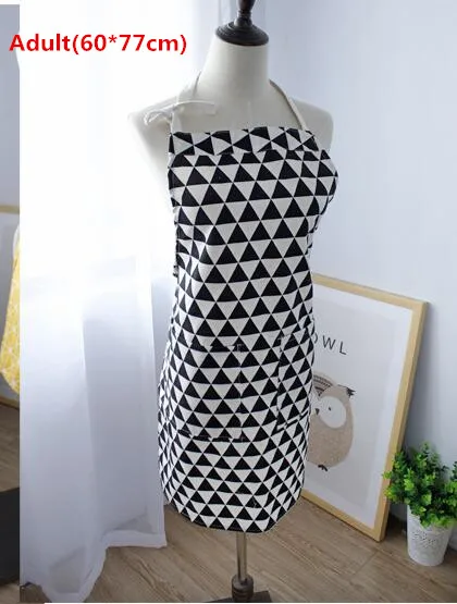 dark triangle60x77cm Популярный модный Регулируемый Кухонный Фартук из хлопка и льна высокого качества для приготовления пищи, выпечки, ресторана, 1 шт - Цвет: dark triangle60x77cm