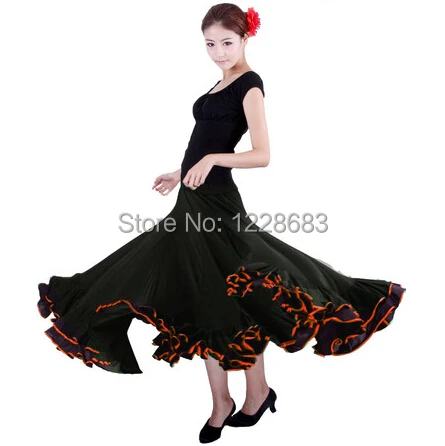

High Quality Black Red Spandex Lycra Spain Dancing Girls Flamenco Dress Costume Traje De Flamenca Long Skirt Flamenco Costumes