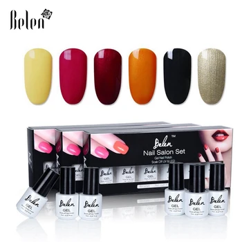 

Belen 6PCS Christmas Gift Kit Nail Gel Polish Temperature Color Changing Nude Pure Colorful UV Led Gel Varnish Lady Birthday Set