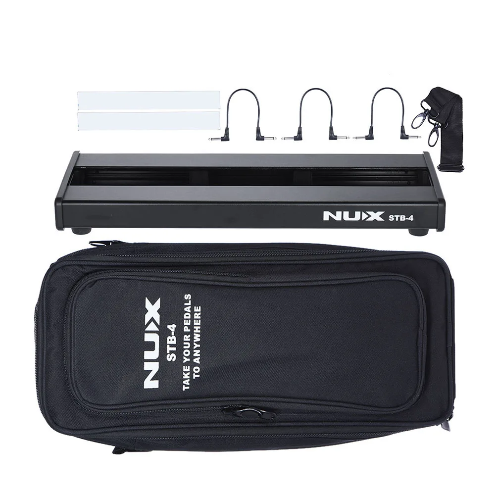 

NUX STB-4 Guitar Effects Pedal board with Aluminum Alloy Portable Carring Bag Case Box / 2 Fastener Tape / 3 Cables