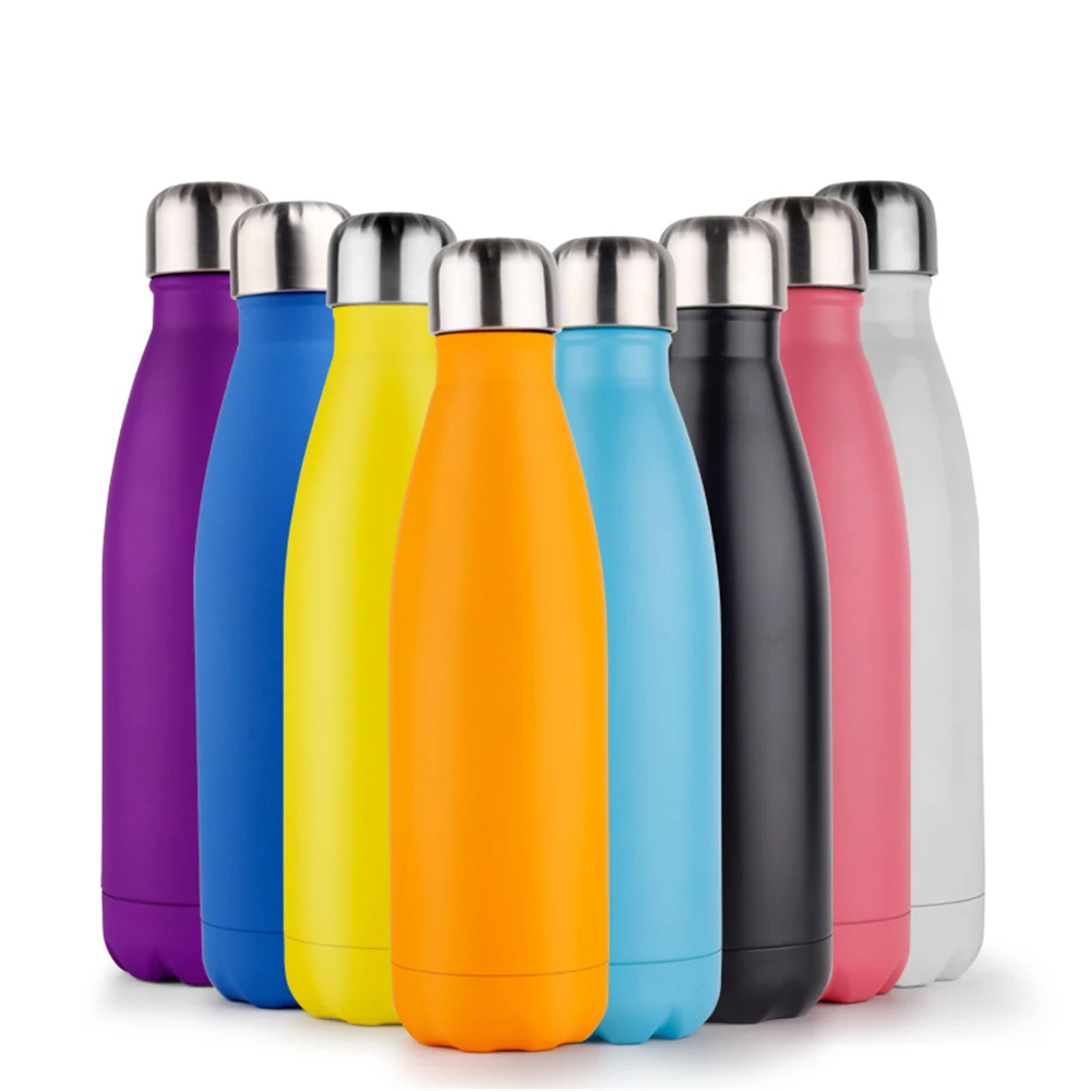 

Solid Color BPA free Water Bottle Coffee Thermos 304 Stainless Steel Beer Tea Drink Bottle Travel Sport Gym Vacuum Insulated Cup
