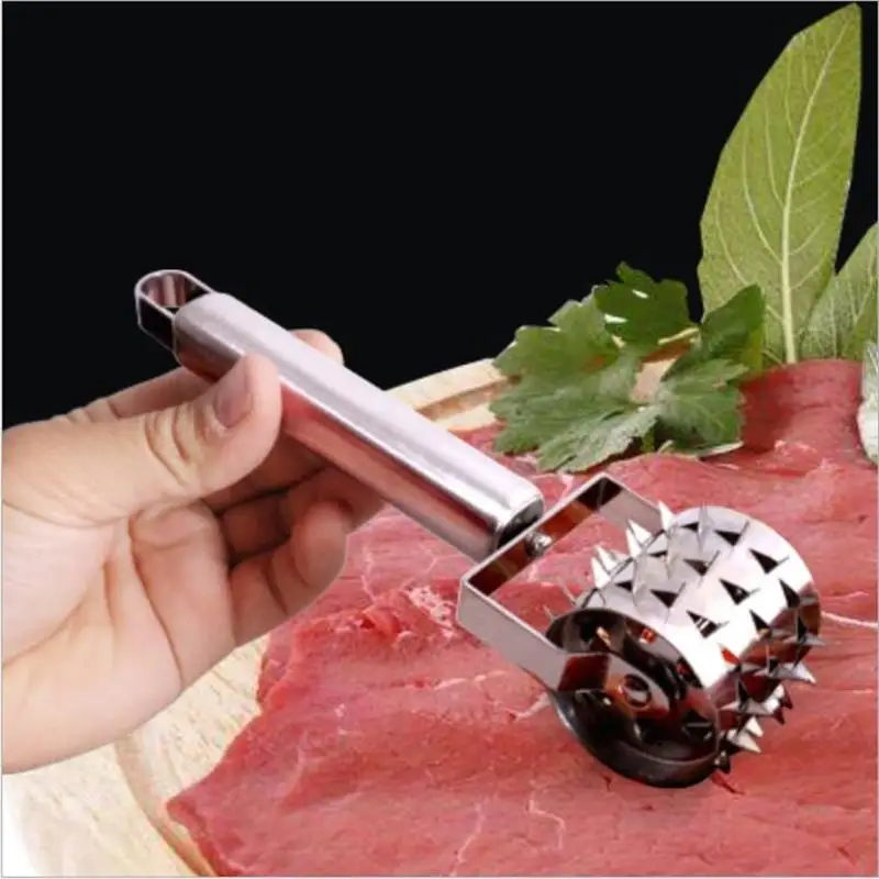 

Professional Meat Meat Tenderizer Wheel Needle Stainless Steel Steak Pork Chop Loose Roller Needle Pounders Kitchen Tool dropshi