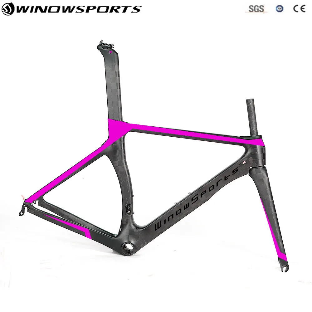 Top 2019 New Color Aero Road Racing Bike Frameset matte/glossy Di2 / mechanical racing carbon road frame cycling bicycle frameset 2