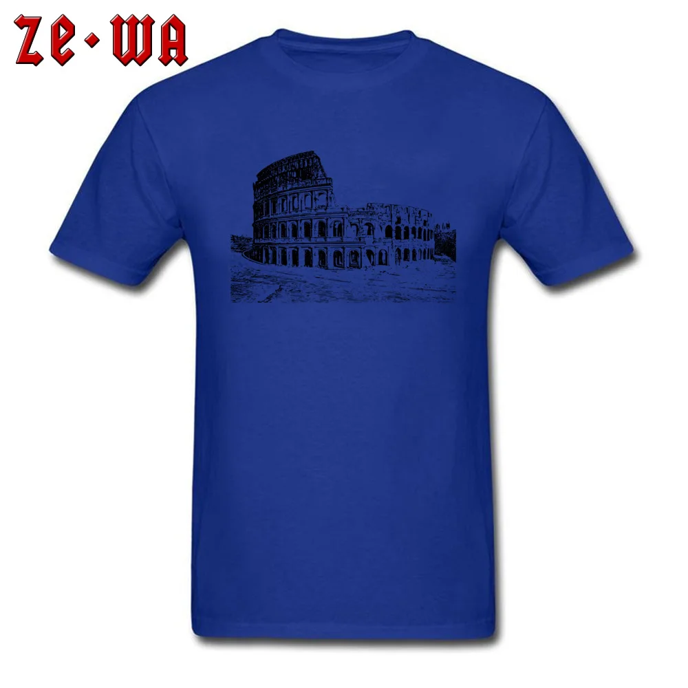 colosseum 1296587_960_720 T Shirt 2018 Short Sleeve Printed Cotton Crew Neck Men T Shirt Europe Tee-Shirts Mother Day colosseum 1296587_960_720 blue