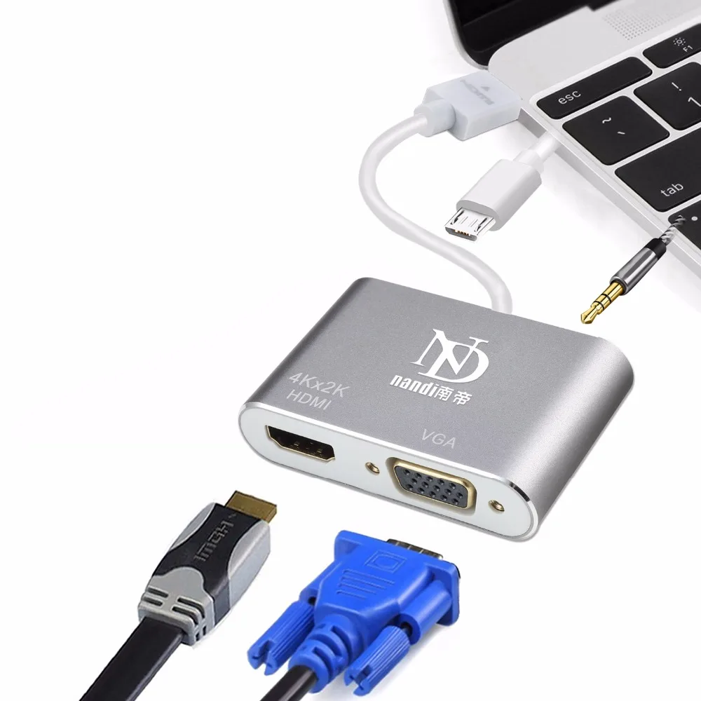 

hdmi vga splitter hdmi hdmi hub to hdmi vga 3.5mm jack Multiport adapter Audio and video cable 3in1 Converter For hdtv Monitor