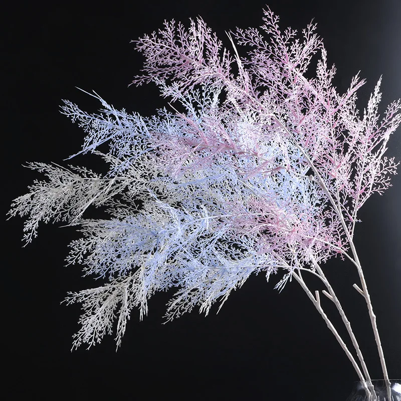 

Artificial Rime Flower Pine Smog Tree Branch Plastic Grass Fake Plant Leaf Garden Home Wedding Ceiling Decoration
