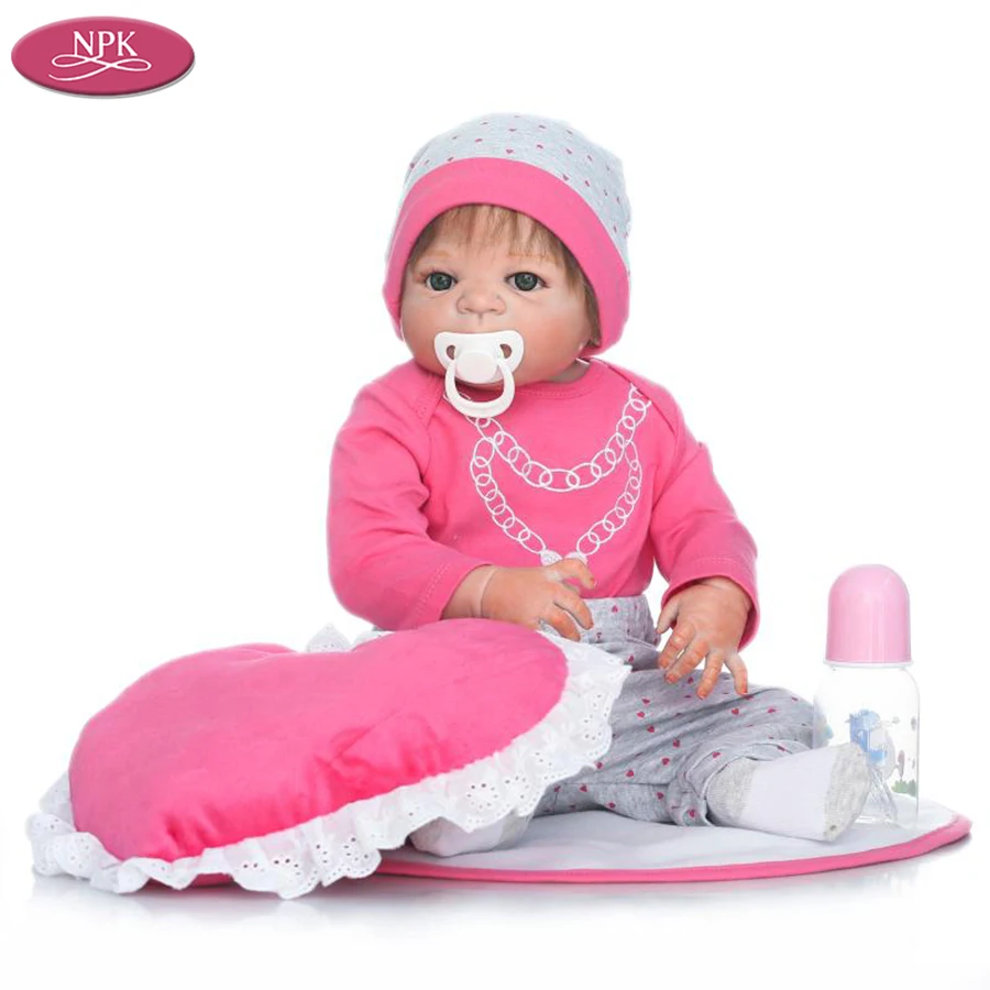 NPK 56CM Baby Girl Reborn Doll Toy Full Body SIlicone LIfelike Handmade Girls Dolls Best Gift For Kids Child Boneca Brinquedos (5)