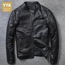 Высококачественная роскошная мужская куртка из натуральной кожи, модная однотонная короткая байкерская куртка, мужская повседневная куртка с карманом на молнии размера плюс 5XL