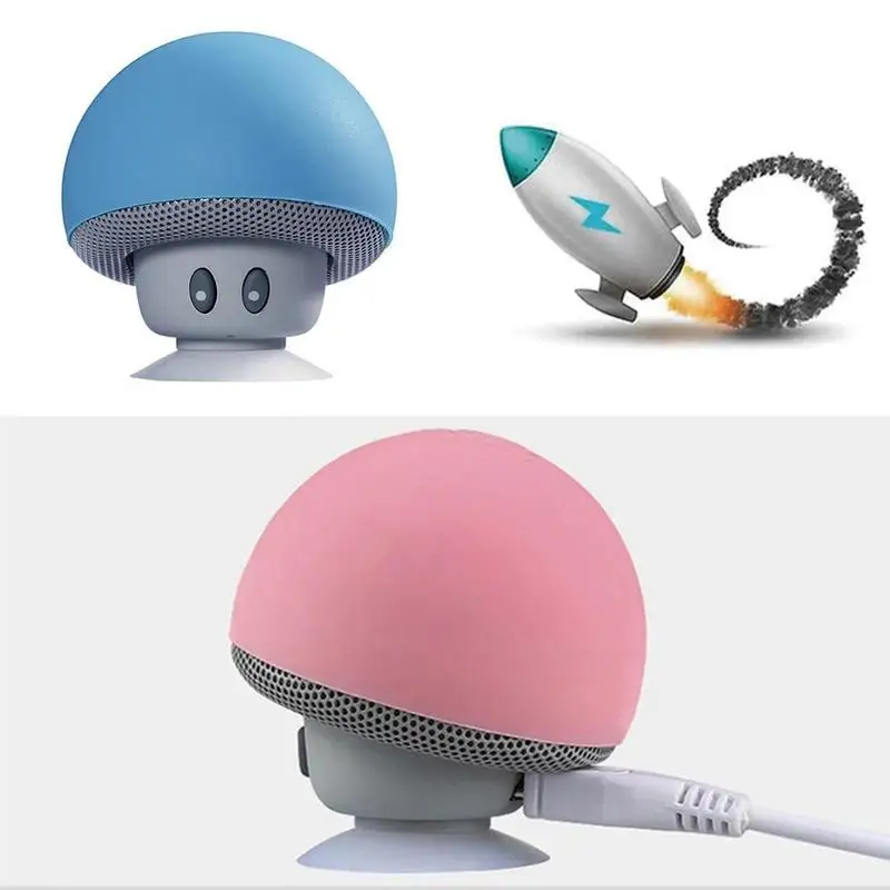 Мультяшная маленькая bluetooth колонка с грибной головкой мини подставка для