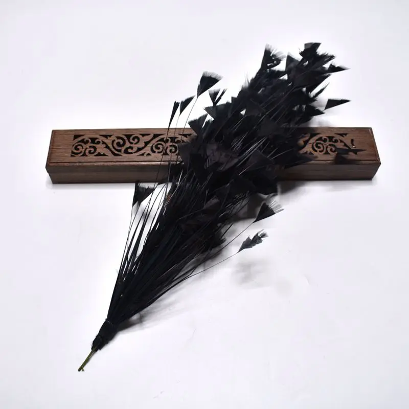 1pcs Beautiful crafts Goose feather party decorations 30CM colored Feathers wedding corsages DIY Carnival headdress Accessories - Цвет: black