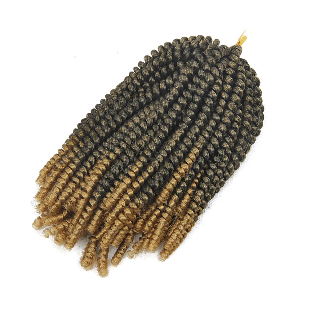 Ombre Spring Twist Hair Kanekalon Synthetic Hair Extensions Braids Kinky Curly Twists (12)
