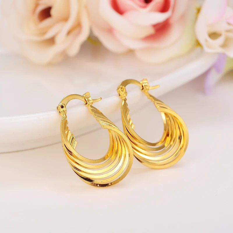 2pairs Ethiopian/Nigeria/Kenya /Ghana African earrings Gold fashion