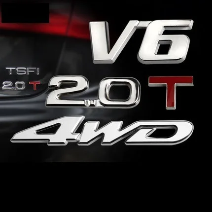 3D твердого металла автомобиля стикер 4wd1. 5t2. 0t1. 8v6 логотип для смещение