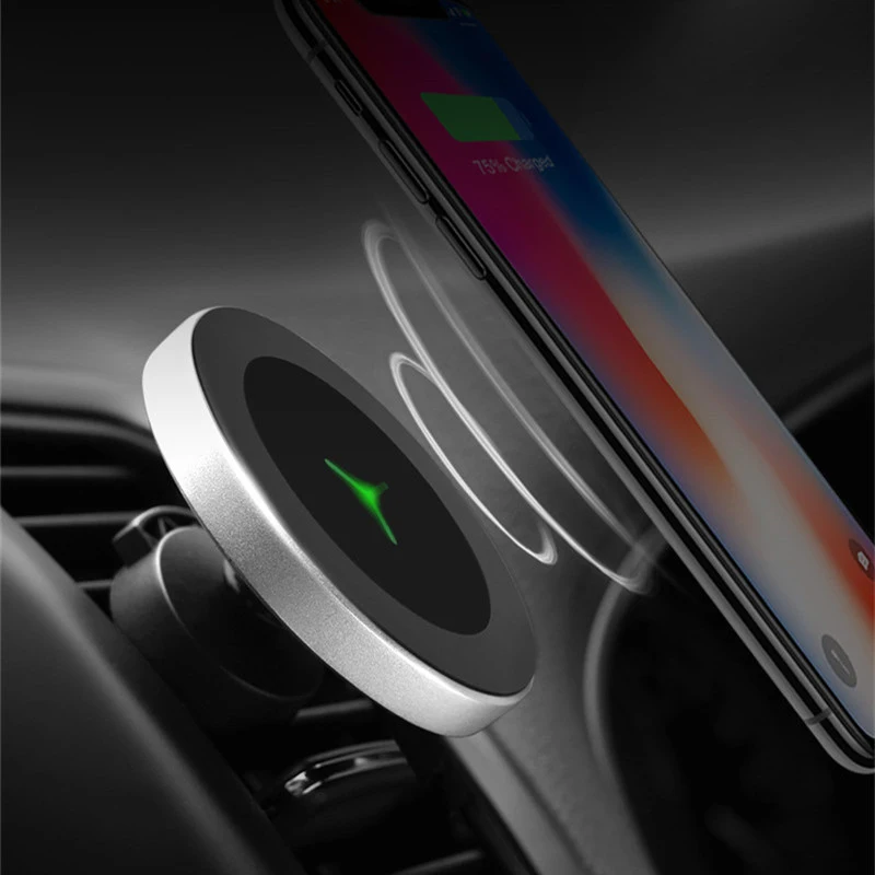

QI W5 Wireless Charger Car Phone Holder Mount Car Charger Standard Magnetic 10W Fast Charger for iPhone X for Samsung S9 S8
