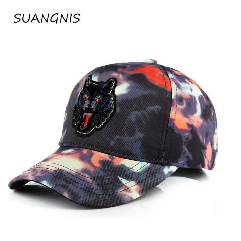 

2019 High quality Wolf embroidery Baseball Caps men Breathable Snapback caps Unisex sun hat for men bone Casquette trucker cap