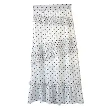 Юбка в горошек Женская высокая талия юбка с оборками, шифон Асимметричная длинная юбка