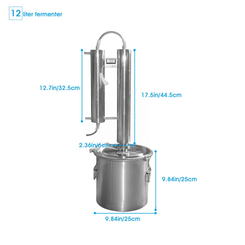 DIY алкогольный дистиллятор домашний 12л/20л/35Л Самогонный дистиллятор пивоваренный набор из нержавеющей меди для вина, пива, виски, набор для пивоварения эфирное масло