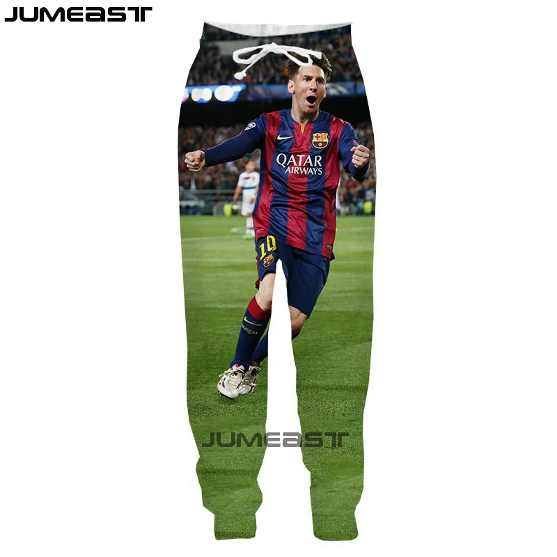 Jumeast бренд для мужчин/женщин 3D принты "Футбол" Звезда Lionel Messi повседневные длинные штаны спортивный пуловер длина спортивные брюки