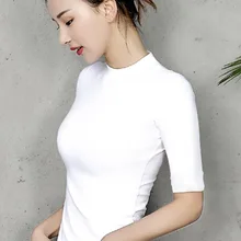 

Cotton Women T-shirt O-neck Short Sleeve women shirt All match Lady Top Black White Gray Yellow Shir