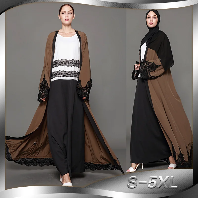 2019 модные женские туфли Арабская абайя платье 5XL коричневый халат Дубайский кафтан Longue Рамадан мусульманские платья и Абаи Islamitische Kleding