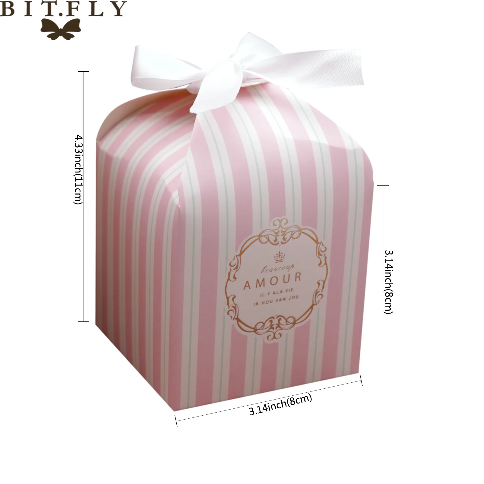 5 шт. бумажная бронзовая полоса конфетная коробка с лентой шоколадная Подарочная коробка для печенья на свадьбу День Святого Валентина вечерние поставки