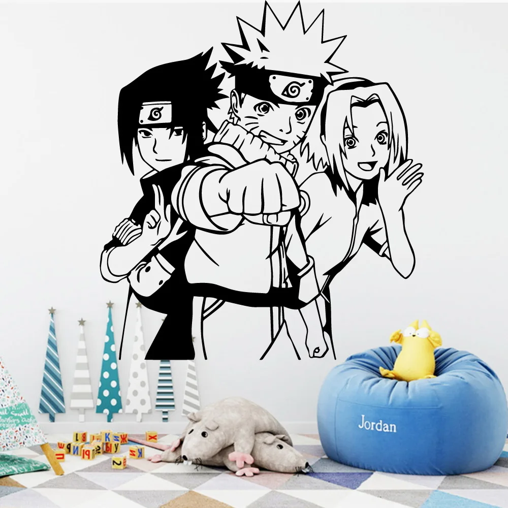 

Cartoon Naruto Wall Stickers Adhesive Wallpaper Vinyl Removable Room Decoration for kids room decor Mural Poster