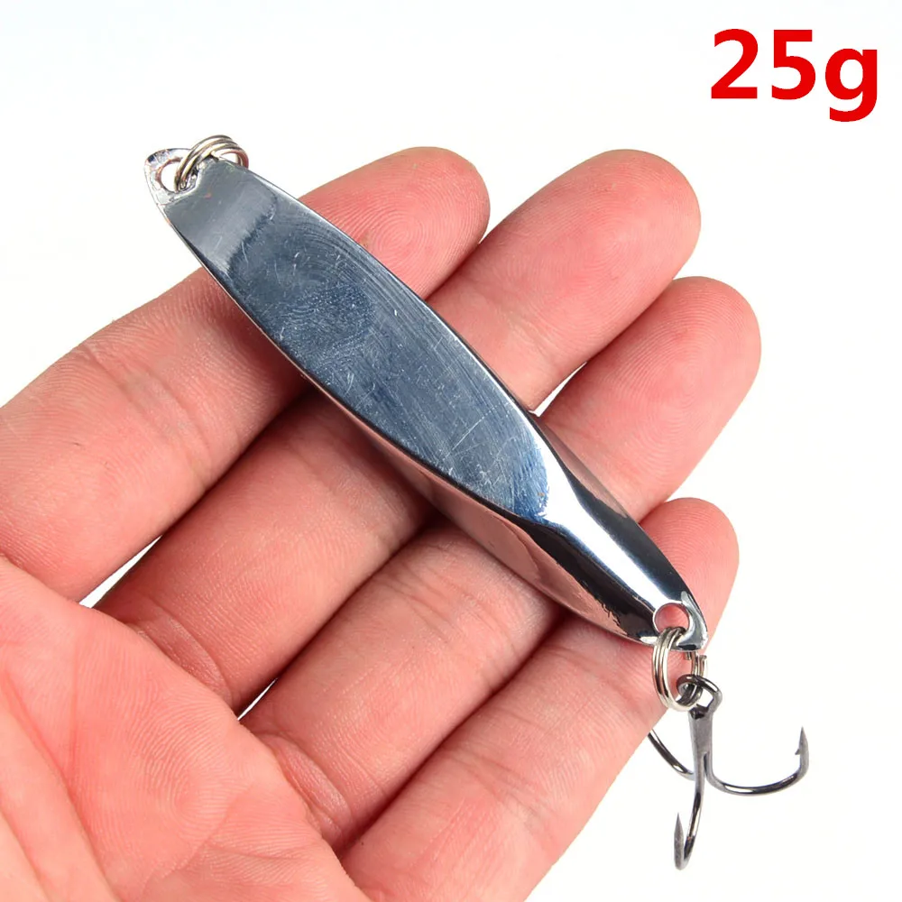  10g 15g 20g 25g Silver Gold Fishing Lure Spoon Mustad Hooks High Quality Surface Plating Good for Freshwater Saltwater Fishing 