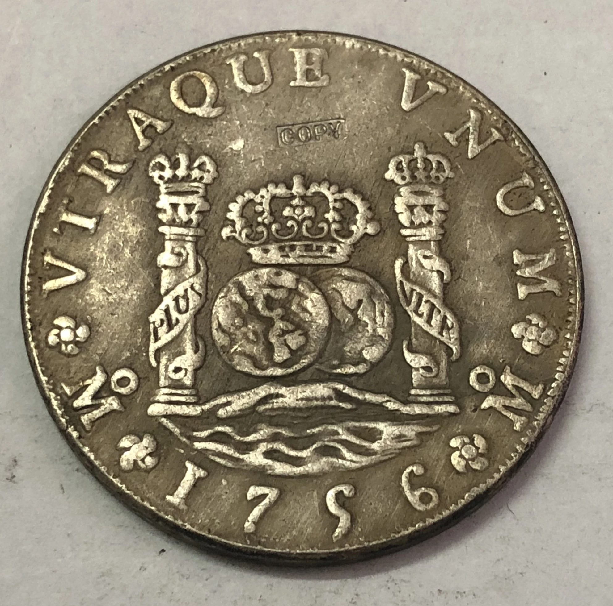 flotante Cumplir Acercarse Copia chapada en plata, 1756 España, 8.J, Pillar Dollar|Monedas sin curso  legal| - AliExpress