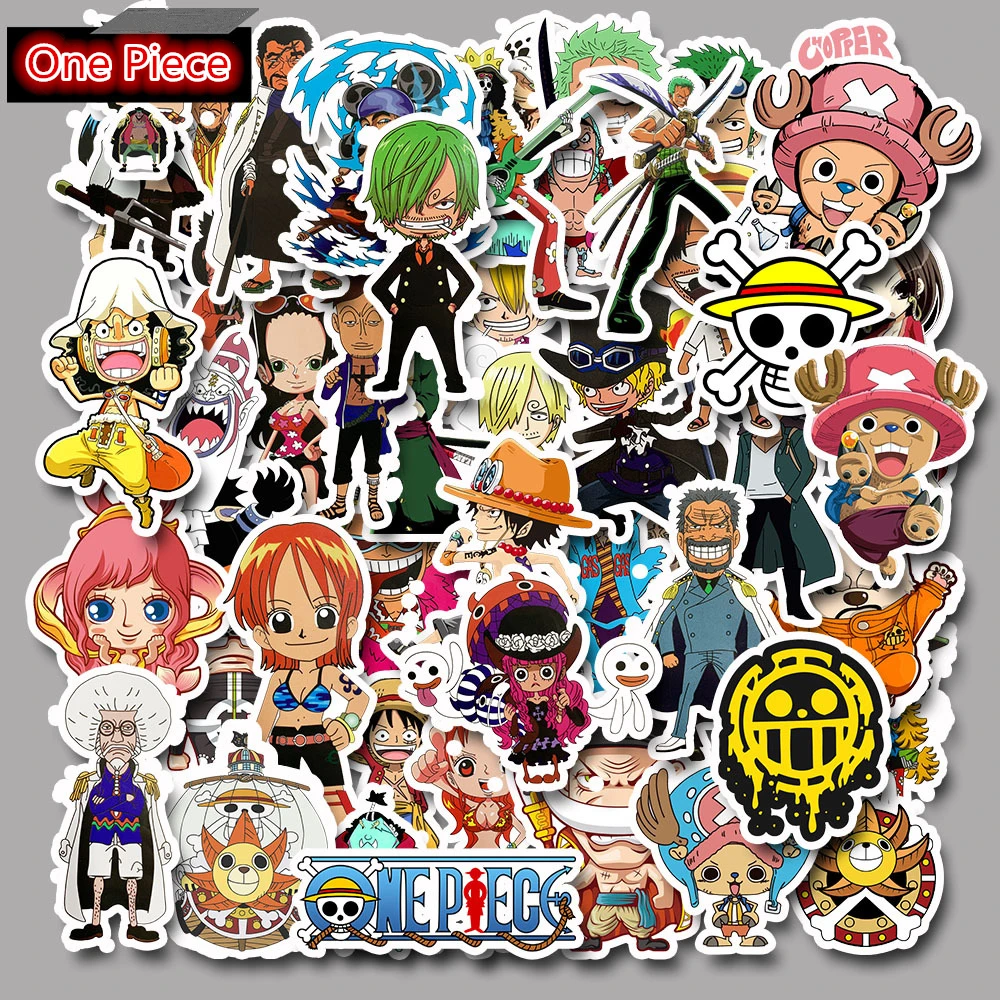 50 шт./лот Аниме ONE PIECE Luffy Zoro Law наклейки для ноутбука IPad скейтборда серфинга