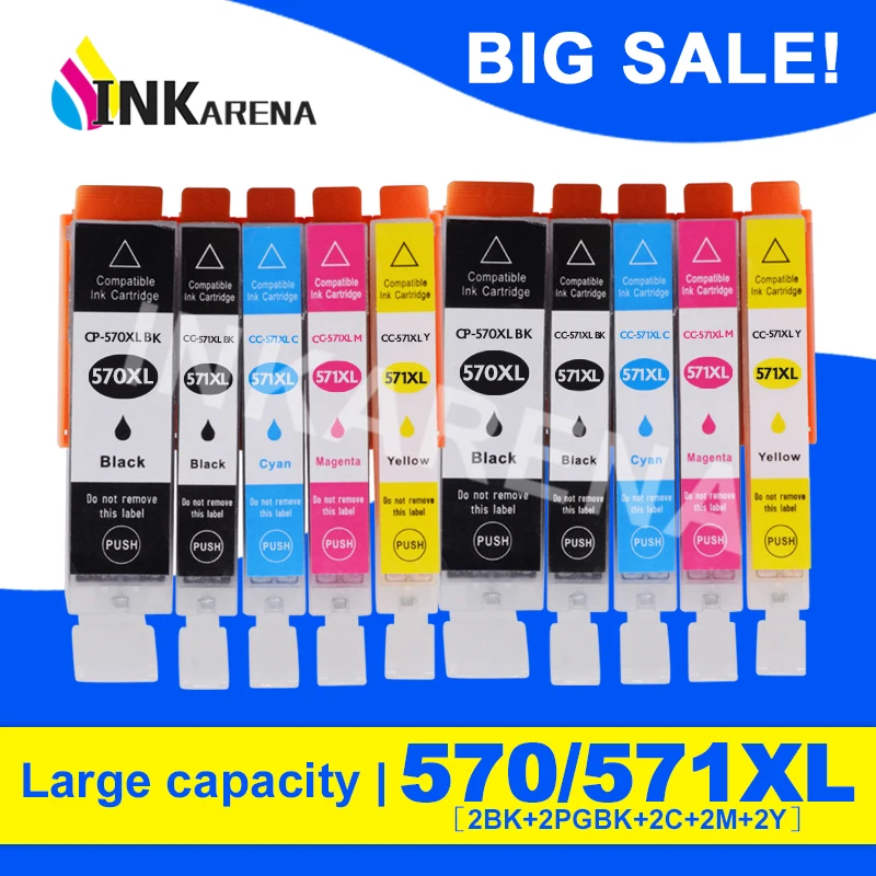 Картриджи чернильные Inkarena совместимые с Canon PGI 570 XL CLI 571 для PIXMA MG5750 TS5050 MG5751 MG5752 MG5753