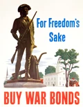 For Freedom's Sake Buy War Bonds 1944 WWII Vintage Retro Canvas Poster DIY Wall Stickers Home Posters Bar Art Decor | Дом и сад