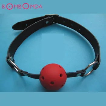 PU Leather Band Ball Mouth Gag Oral Fixation mouth stuffed Adult Games For Couples Flirting Sex Products Toys S00176 O35