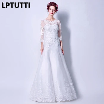 

LPTUTTI Embroidery Beading Lace New Vintage Princess Bridal Marriage Gown Bride Simple Party Events Long Luxury Wedding Dresses