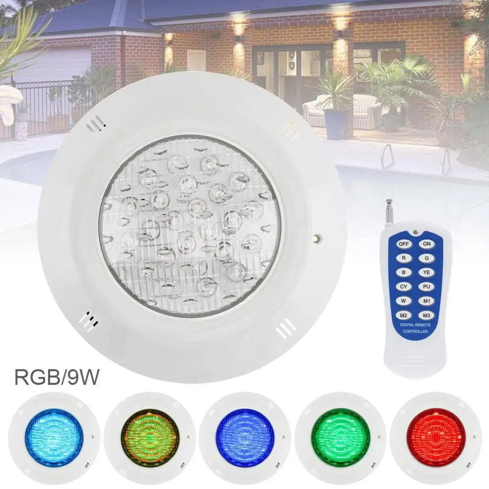 Светодиодный светильник для подводного бассейна RGB 12 в 6 Вт 9 24 15 с - Цена: 