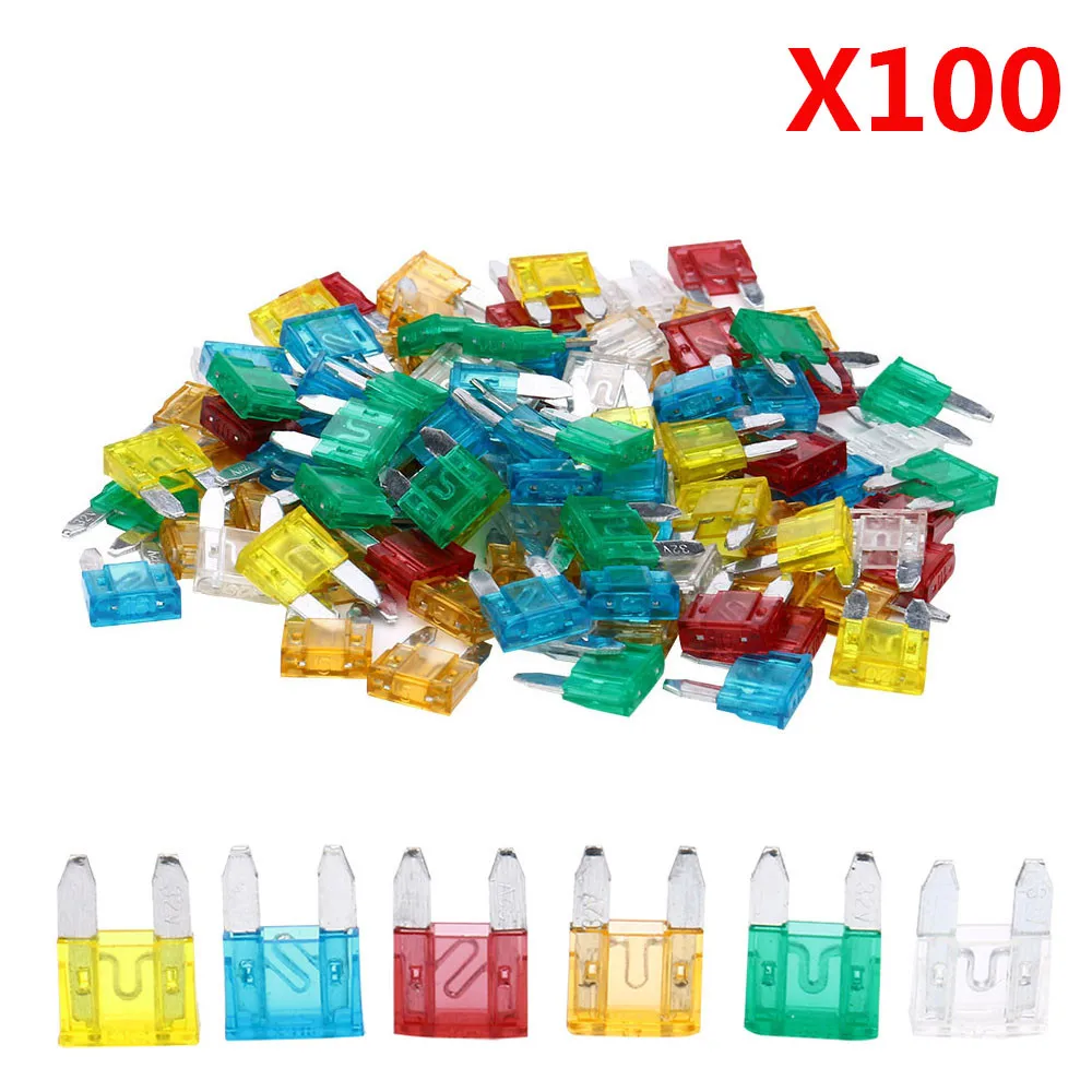 

100 Pcs Auto Car Fuse 5A, 10A, 15A, 20A, 25A, 30A Amp Standard Blade Type bezpiecznik fusible voiture fusible automovil