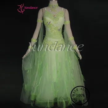 

B-10243 Newest Excellent Tailor-Made Dance Costume Green Dress For Women/Girls