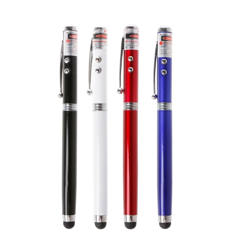 4 In 1 LED Torch Laser Pointer Touch Screen Stylus Ballpoint Pen For