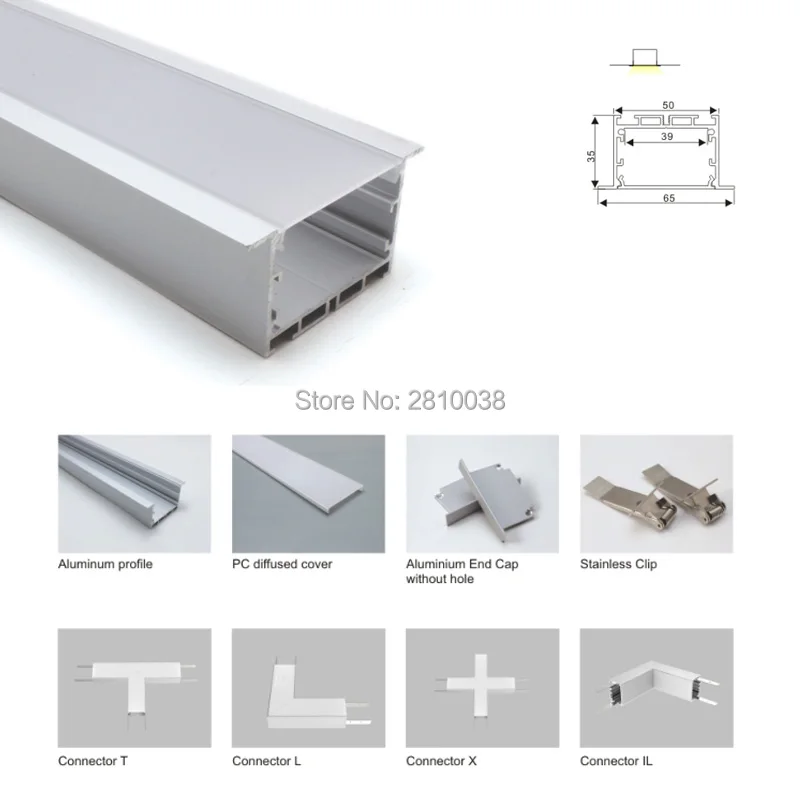 50X1 м наборы/лот линейный фланцевый алюминиевый профиль led и новый дизайн T
