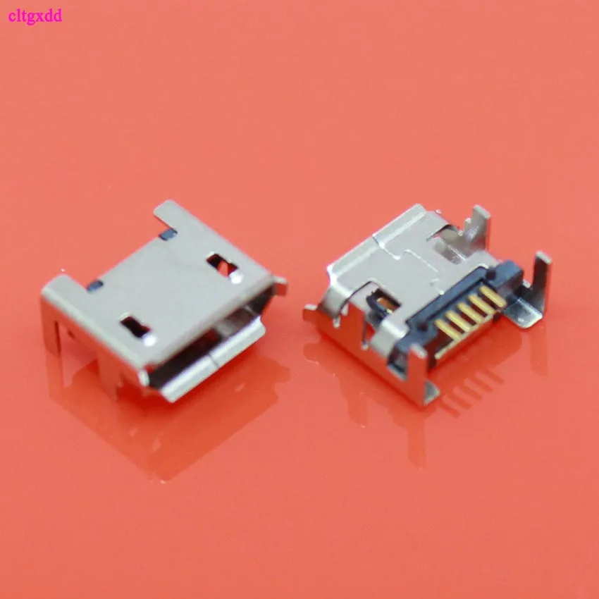 

clgxdd 10Pcs Durable 4 Vertical Legs Soldering Connectors Micro USB Type B 5pin Female Socket For Mobile Phone